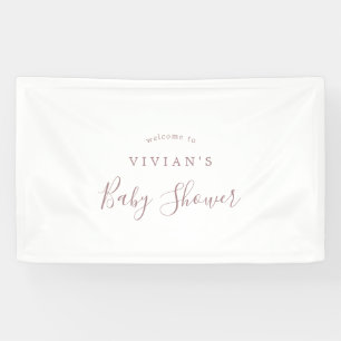 Minimale Roos Gold Baby shower Welkomstbanner Spandoek
