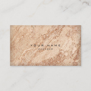 Minimale roos Gold Creamy Beige Marble Stone Visitekaartje