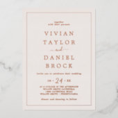 Minimale Roos Gold Foil | Blush Bold Names Weddens Folie Uitnodiging (Voorkant)