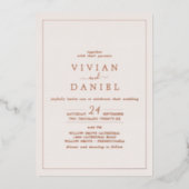 Minimale Roos Gold Foil | Blush Photo Back Wedding Folie Uitnodiging (Voorkant)