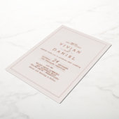 Minimale Roos Gold Foil | Blush Photo Back Wedding Folie Uitnodiging (Gedraaid)