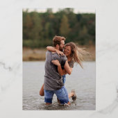 Minimale Roos Gold Foil | Blush Photo Back Wedding Folie Uitnodiging (Achterkant)