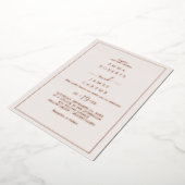 Minimale Roos Gold Foil | Blush Photo Back Wedding Folie Uitnodiging (Gedraaid)