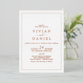 Minimale Roos Gold Foil met vervaldatum bruiloft Folie Uitnodiging