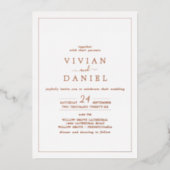 Minimale Roos Gold Foil met vervaldatum bruiloft Folie Uitnodiging (Voorkant)