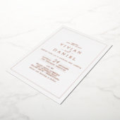 Minimale Roos Gold Foil met vervaldatum bruiloft Folie Uitnodiging (Gedraaid)