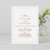 Minimale Roos Gold Foil met vervaldatum bruiloft Folie Uitnodiging (Staand Voorkant)