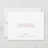 Minimale Roos Gold Hartelijk dank Bedankkaart (Achterkant)