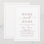 Minimale Roos Gold Home Sweet Home Housewarming Kaart (Voorkant / Achterkant)