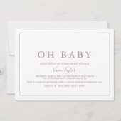 Minimale Roos Gold Horizontal Oh Baby Baby shower Kaart (Voorkant)