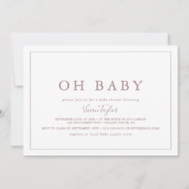 Minimale Roos Gold Horizontal Oh Baby Baby shower Kaart