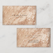 Minimale roos Gold Ivory Beige Marble Stone Visitekaartje (Voorkant / Achterkant)