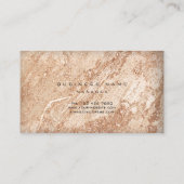 Minimale roos Gold Ivory Beige Marble Stone Visitekaartje (Achterkant)