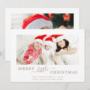 Minimale Roos Gold Merry Little Kerstmis Baby Feestdagenkaart