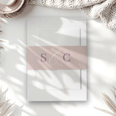 Minimale Roos Gold Monogram bruiloft Uitnodigingen Wikkel