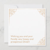 Minimale Roos Gold ornament Happy Diwali Kaart (Achterkant)
