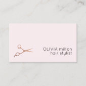 Minimale Roos Gold Scissors Hair Stylist Visitekaartje (Voorkant)