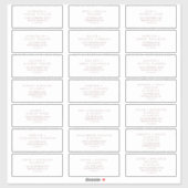 Minimale Roos Gold Typografie GastAdresetiketten Sticker (Vel)