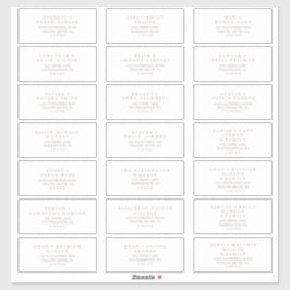 Minimale Roos Gold Typografie GastAdresetiketten Sticker