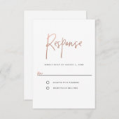 Minimale Roos Gold Typografie RSVP Kaartje (Voorkant / Achterkant)