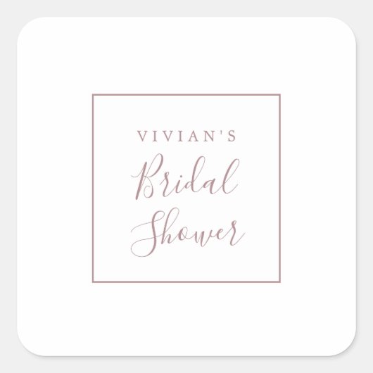 Minimale Roos Gold Vrijgezellenfeest Envelope-zege Vierkante Sticker (Voorkant)