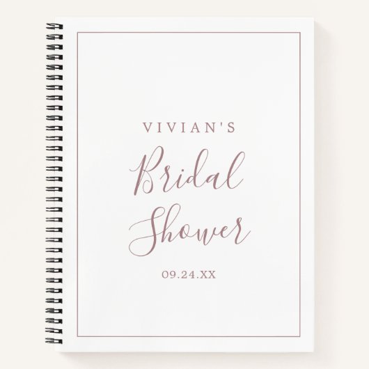 Minimale Roos Gold Vrijgezellenfeest Gift List Notitieboek (Voorkant)