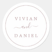 Minimale Roos Gold Wedding Envelope-zegels Ronde Sticker (Voorkant)