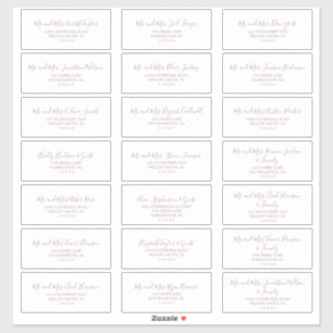 Minimale Roos Gold Wedding Guest Adresetiketten Sticker