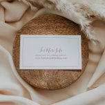 Minimale Roos Gold Wedding-website Informatiekaartje<br><div class="desc">Deze minimalistische roos gouden trouwwebsite bijlage is perfect voor een eenvoudige bruiloft. Het moderne romantische ontwerp kenmerkt klassiek roos goud en witte typografie in combinatie met een rustige, maar elegante kalligrafie met stijl met handschrift. in elke kleur. Houd het ontwerp eenvoudig en elegant, zoals het is, of personaliseer het door...</div>