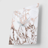 Minimale roos goudmetaal kopersteen in koper vierkante klok (Hoek)