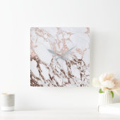 Minimale roos goudmetaal kopersteen in koper vierkante klok (Huis)