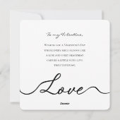 Minimale Roos Hart Valentijnsdag Lijnkunst Feestdagenkaart (Achterkant)