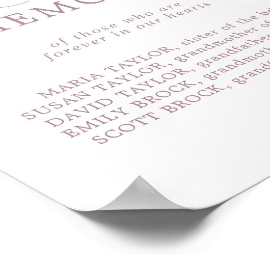 Minimale Roos Liefdevolle Herinnering Trouw Herden Poster (Hoek)