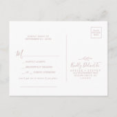 Minimale Roos met lebbendestatus RSVP-Briefkaart Uitnodiging Briefkaart (Achterkant)