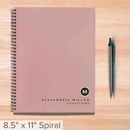 Minimale Roos Monogram Roze Notitieboek