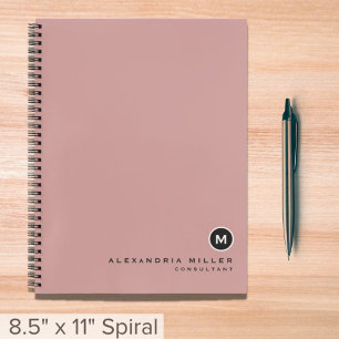 Minimale Roos Monogram Roze Notitieboek