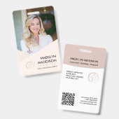 Minimale Roos Photo Notional Signing Agent Badge (Voor- en achterkant)