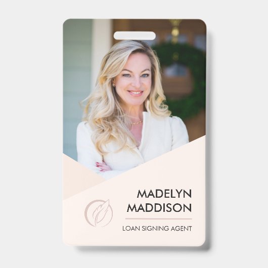 Minimale Roos Photo Notional Signing Agent Badge (Voorkant)