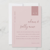 Minimale Roos roze typografie bruiloft Kaart (Voorkant)