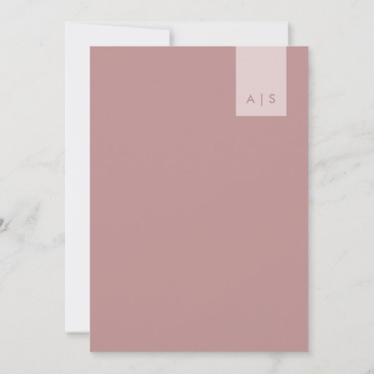 Minimale Roos roze typografie bruiloft Kaart (Achterkant)