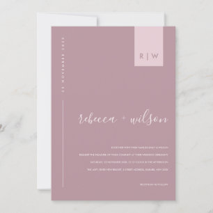 Minimale Roos roze Typografie Weddenfoto Kaart