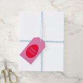 Minimale rooster voor rood en roze ei cadeaulabel (Met Touw)