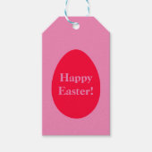 Minimale rooster voor rood en roze ei cadeaulabel (Voorkant)