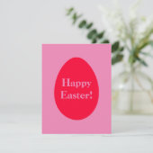 Minimale rooster voor rood en roze ei feestdagenkaart (Staand voorkant)