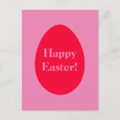 Minimale rooster voor rood en roze ei feestdagenkaart (Voorkant)