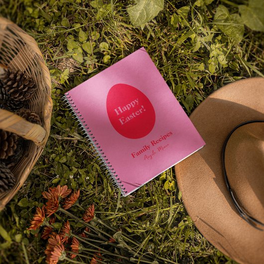 Minimale rooster voor rood en roze ei notitieboek