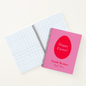 Minimale rooster voor rood en roze ei notitieboek (Binnen)