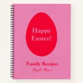 Minimale rooster voor rood en roze ei notitieboek (Voorkant)