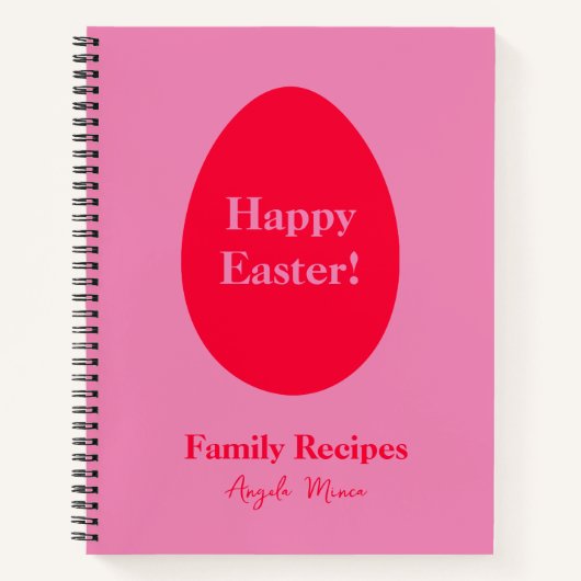 Minimale rooster voor rood en roze ei notitieboek (Voorkant)