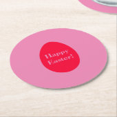 Minimale rooster voor rood en roze ei ronde kartonnen onderzetter (Gebogen)